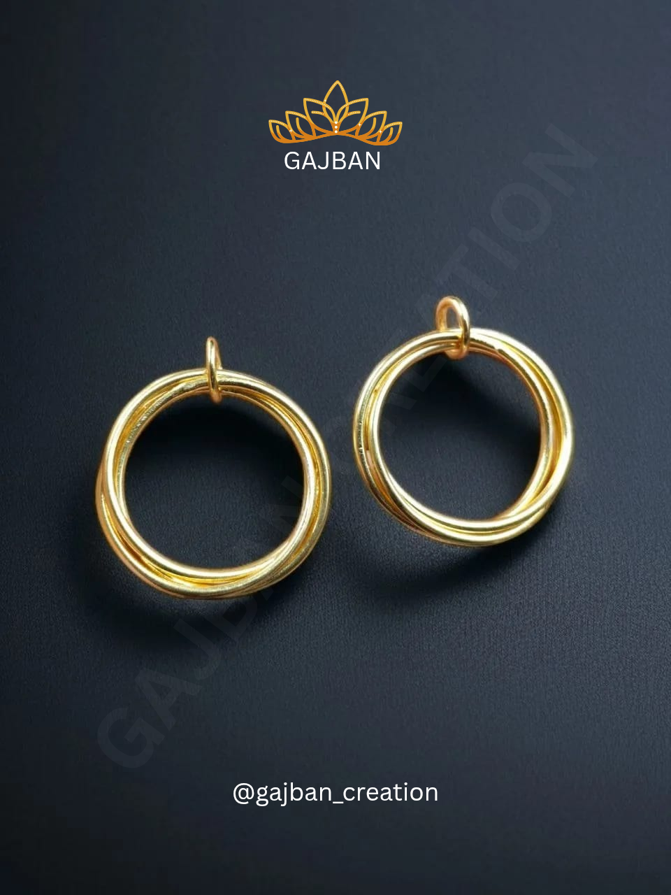 𝐆𝐨𝐥𝐝𝐞𝐧 Tripple Ring Stud Earring