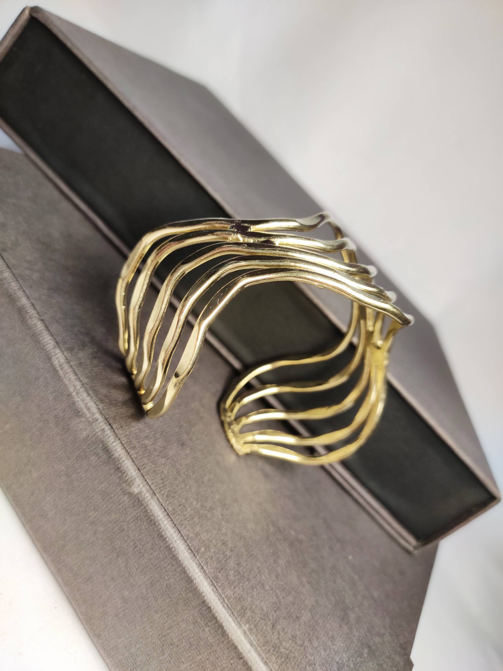 Golden Wave Western Cuff Bracelet 