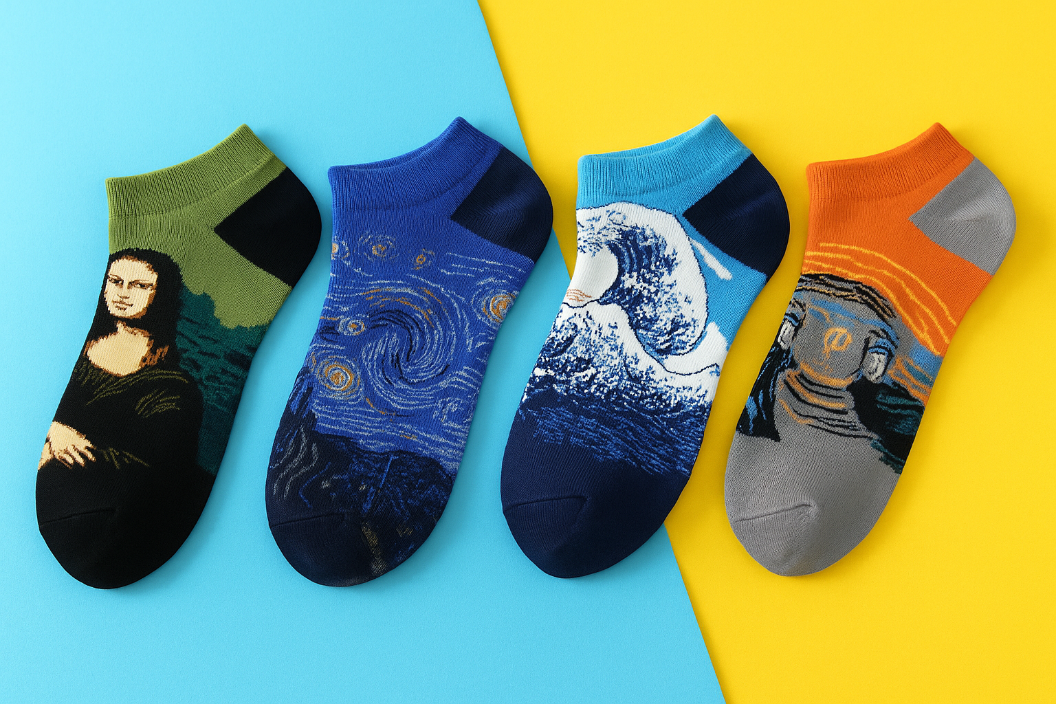 10 Pair Printed Cotton Unisex Ankle Socks 